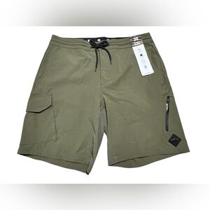 Hurley Men's H2O Dri Nomad Cargo 19" Stretch Shorts‎ olive green size W30